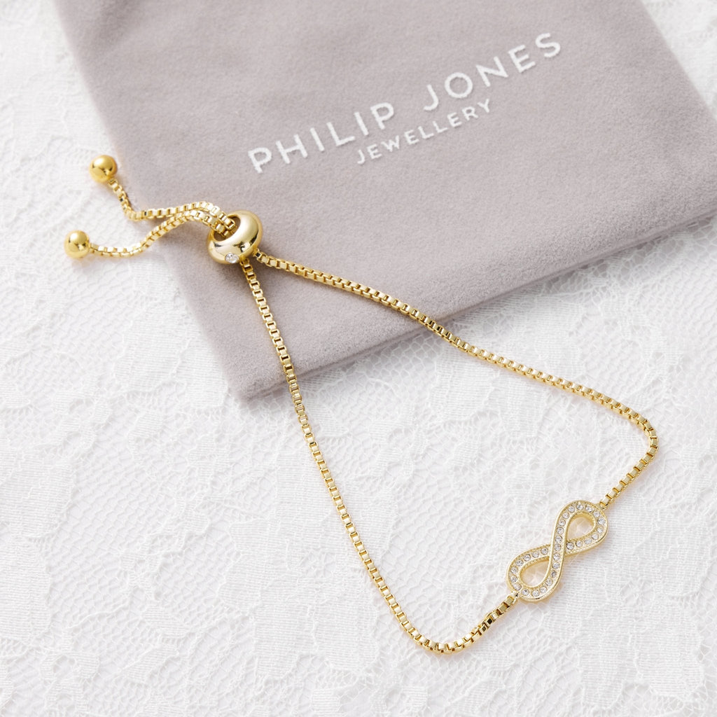 18k Gold Plated I Couldn't Say I Do Without You Infinity Bridal Bracelet with Zircondia® Crystals