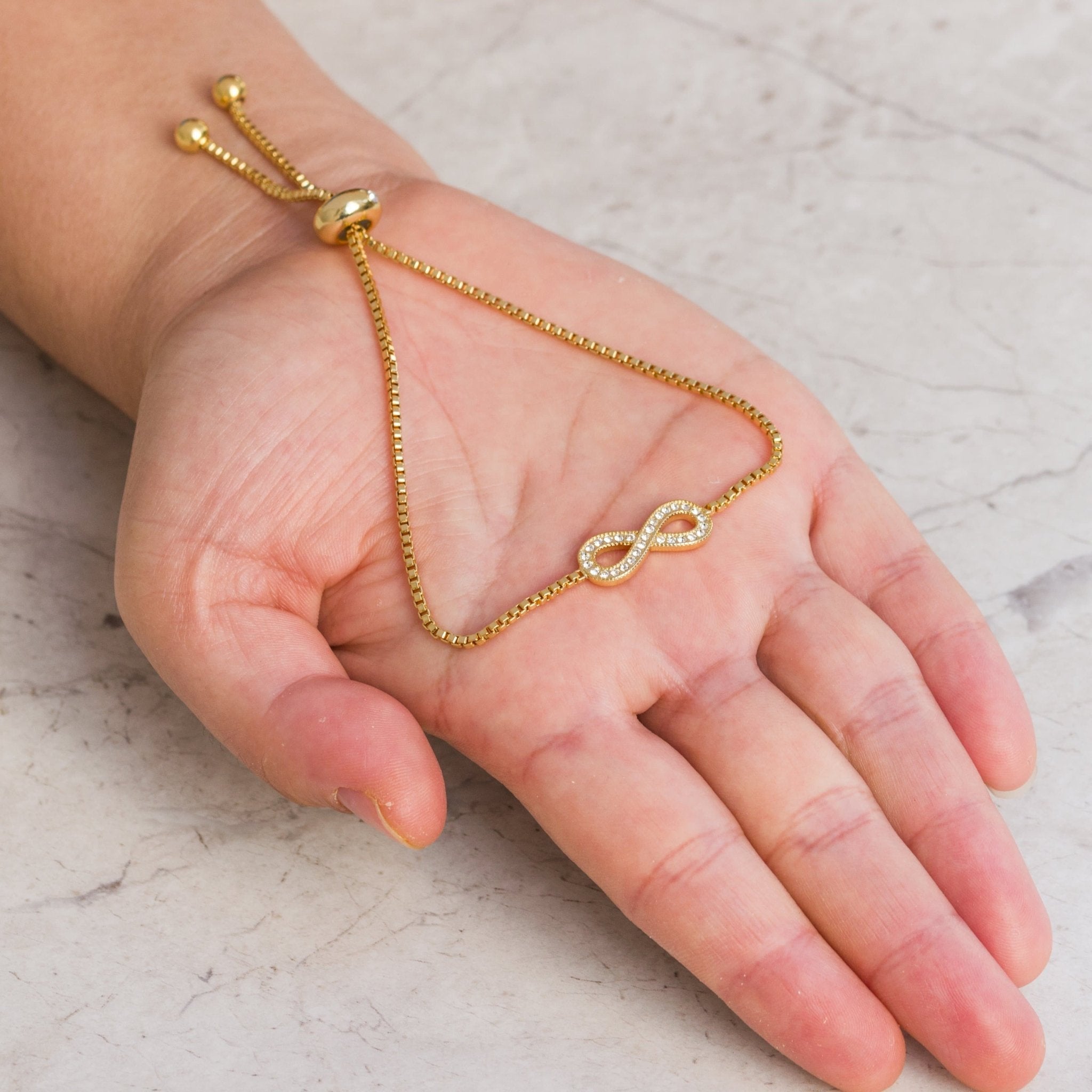 18k Gold Plated I Couldn't Say I Do Without You Infinity Bridal Bracelet with Zircondia® Crystals