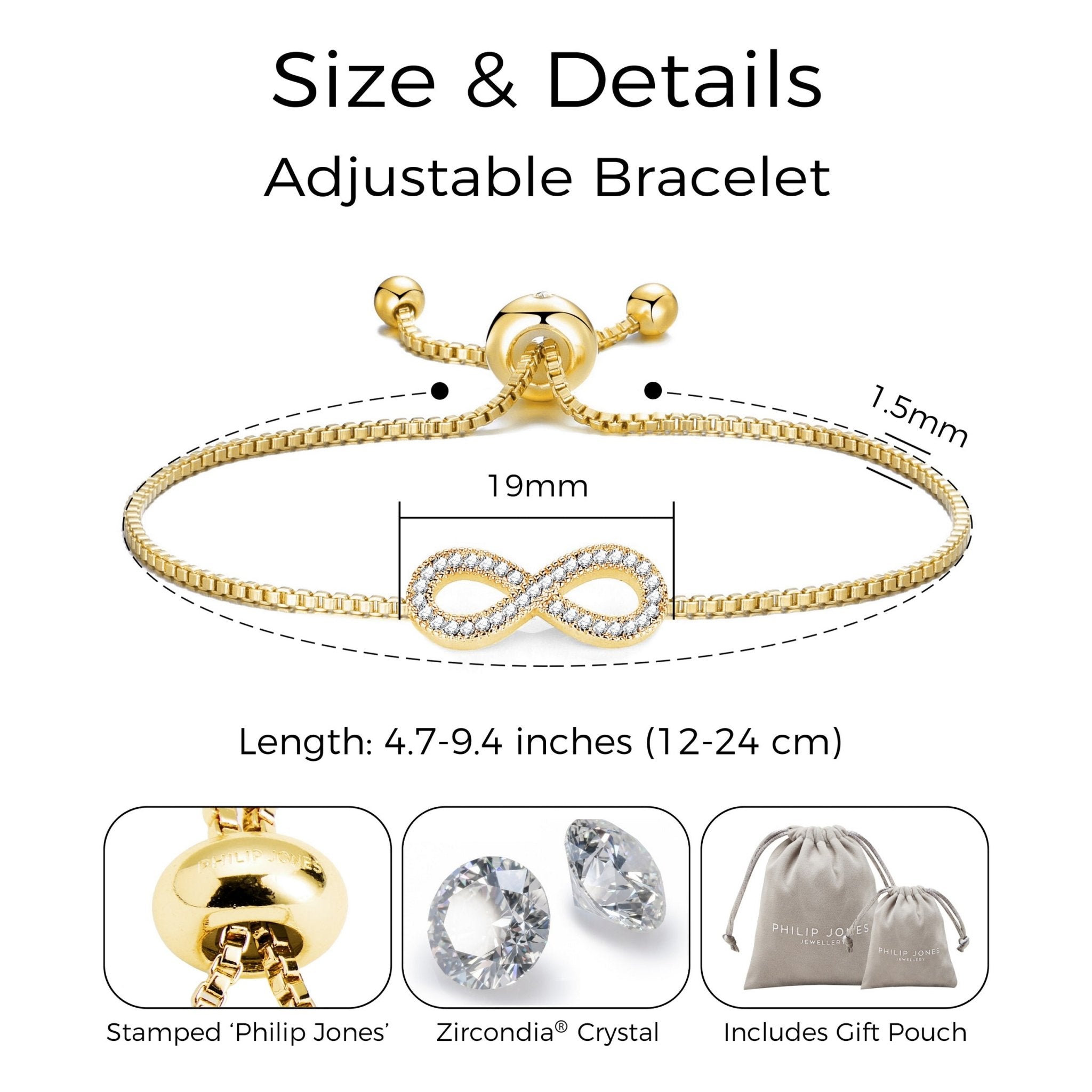 18k Gold Plated I Couldn't Say I Do Without You Infinity Bridal Bracelet with Zircondia® Crystals