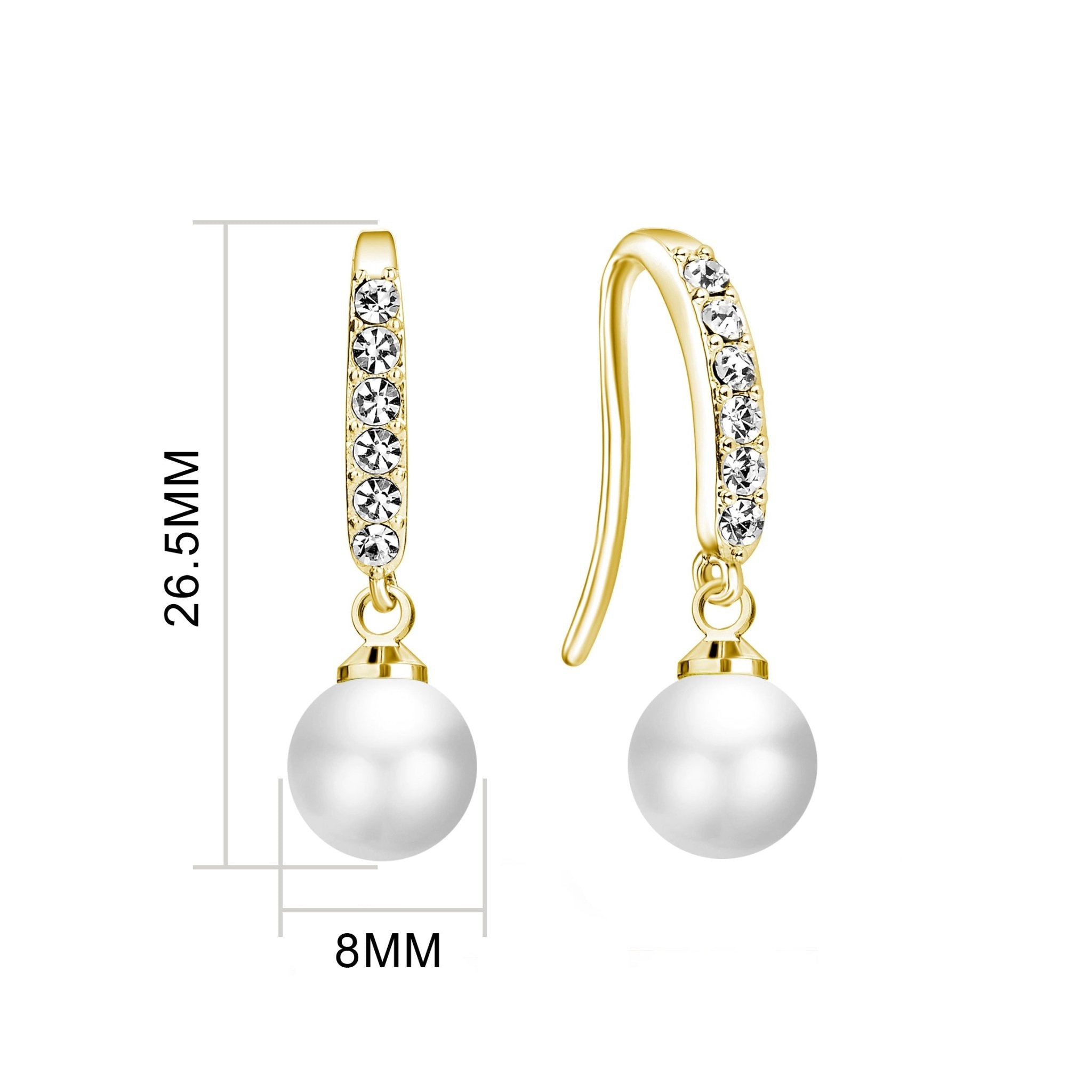 18k Gold Plated I Couldn't Say I Do Without You Pearl Drop Bridal Earrings Created with Zircondia® Crystals