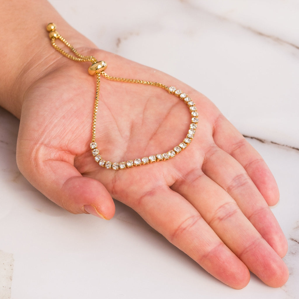18k Gold Plated I Couldn't Say I Do Without You Solitaire Bridal Bracelet Created with Zircondia® Crystals