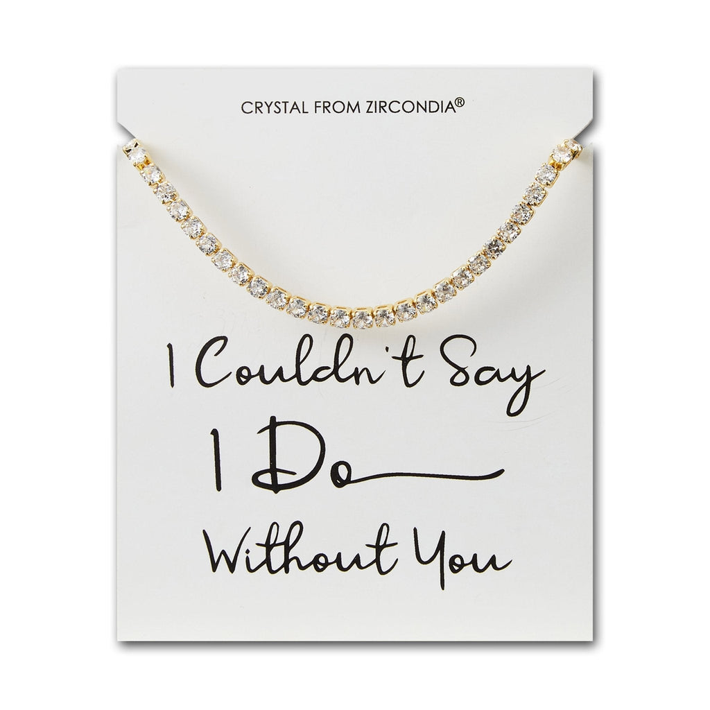 18k Gold Plated I Couldn't Say I Do Without You Solitaire Bridal Bracelet Created with Zircondia® Crystals