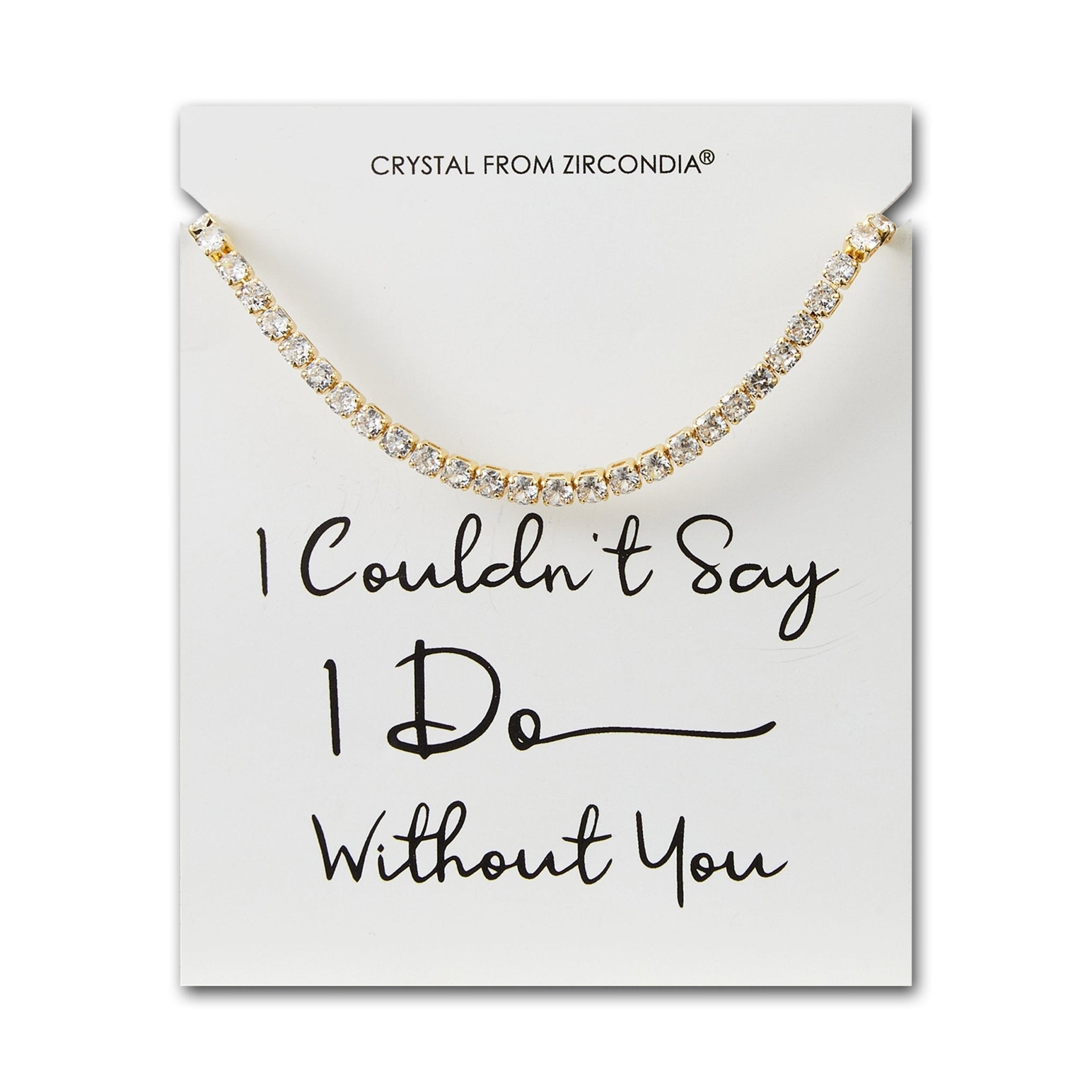 18k Gold Plated I Couldn't Say I Do Without You Solitaire Bridal Bracelet Created with Zircondia® Crystals