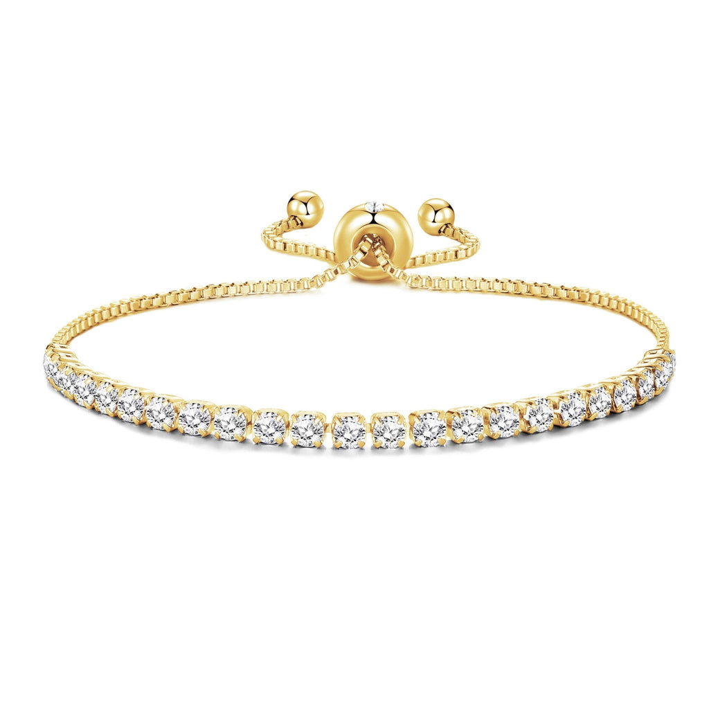 18k Gold Plated I Couldn't Say I Do Without You Solitaire Bridal Bracelet Created with Zircondia® Crystals