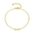 18k Gold Plated Infinity Anklet Created with Zircondia® Crystals