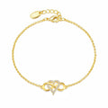 18k Gold Plated Infinity Heart Bracelet Created with Zircondia® Crystals