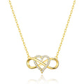 18k Gold Plated Infinity Heart Necklace Created with Zircondia® Crystals