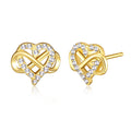 18k Gold Plated Infinity Heart Stud Earrings Created with Zircondia® Crystals