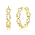 18k Gold Plated Infinity Hoop Earrings Created with Zircondia® Crystals