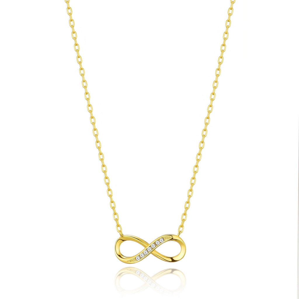 18k Gold Plated Infinity Pendant Necklace Created with Zircondia® Crystals