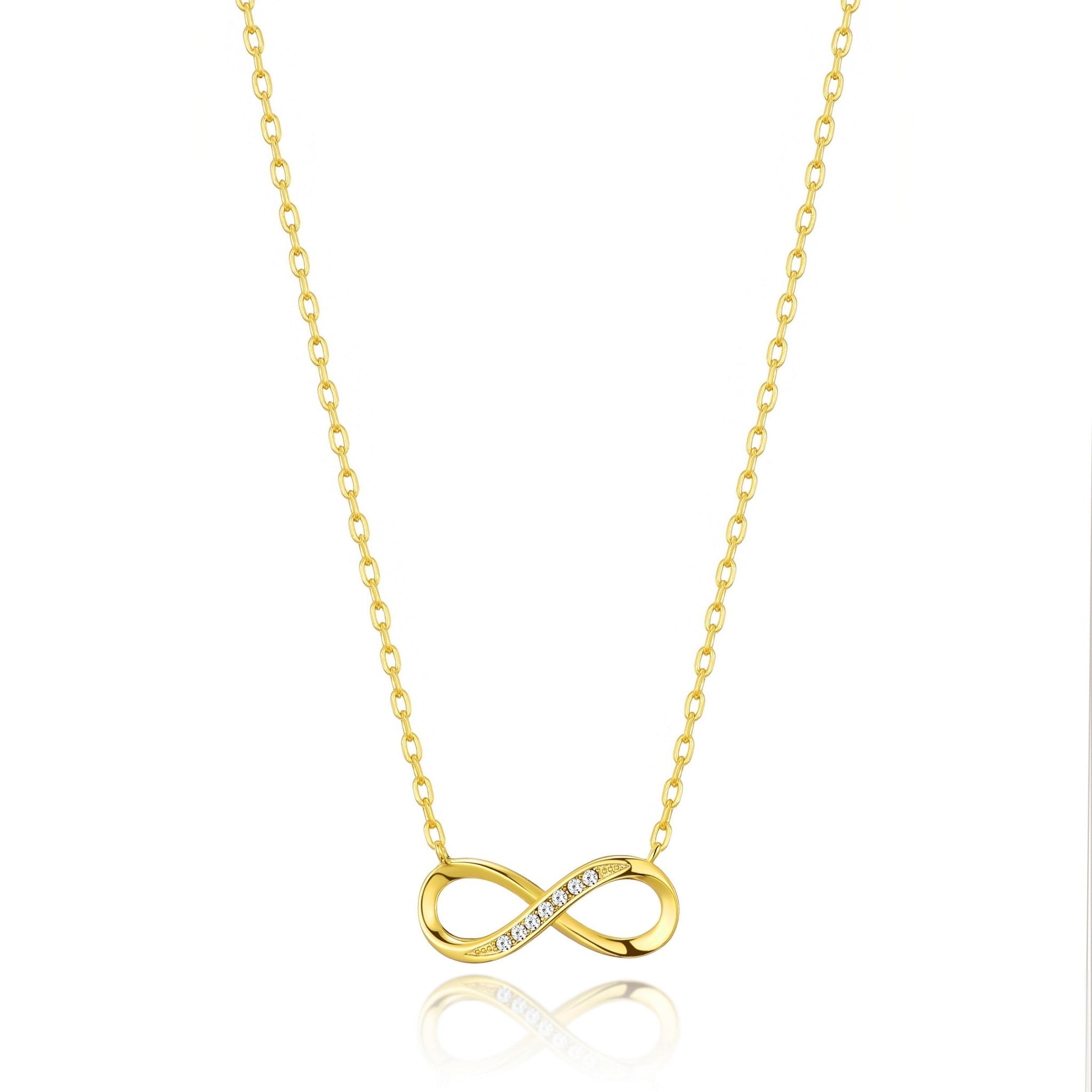 18k Gold Plated Infinity Pendant Necklace Created with Zircondia® Crystals