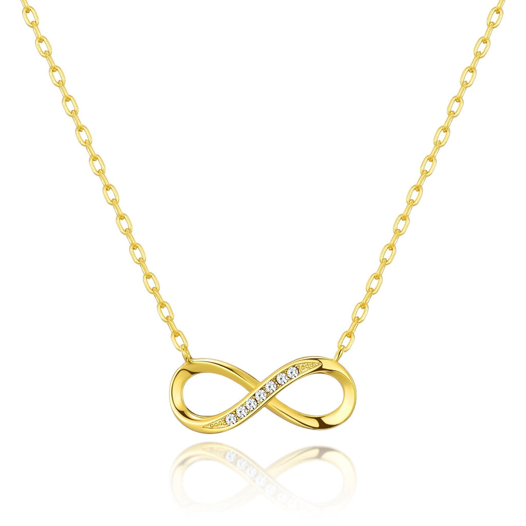 18k Gold Plated Infinity Pendant Necklace Created with Zircondia® Crystals