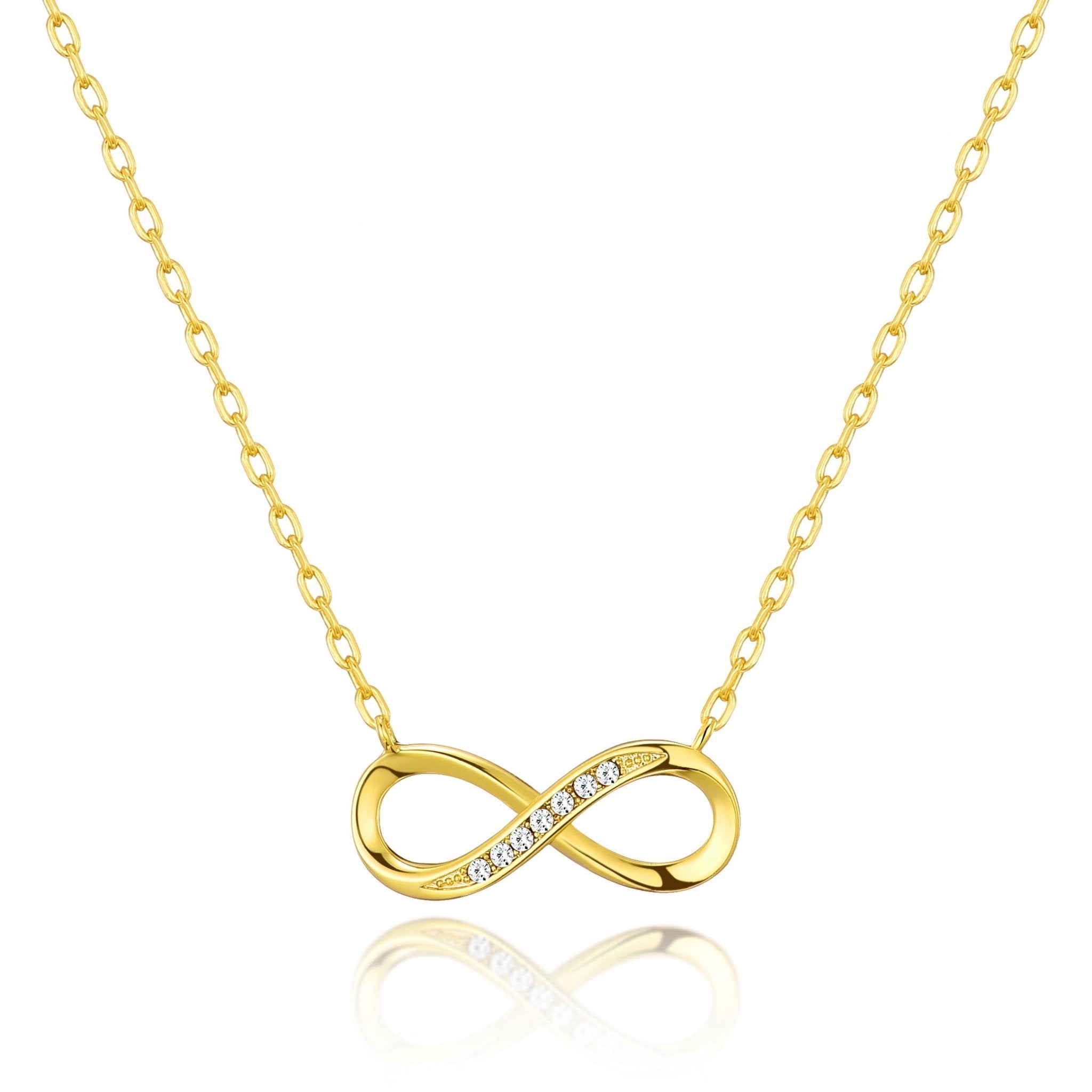 18k Gold Plated Infinity Pendant Necklace Created with Zircondia® Crystals
