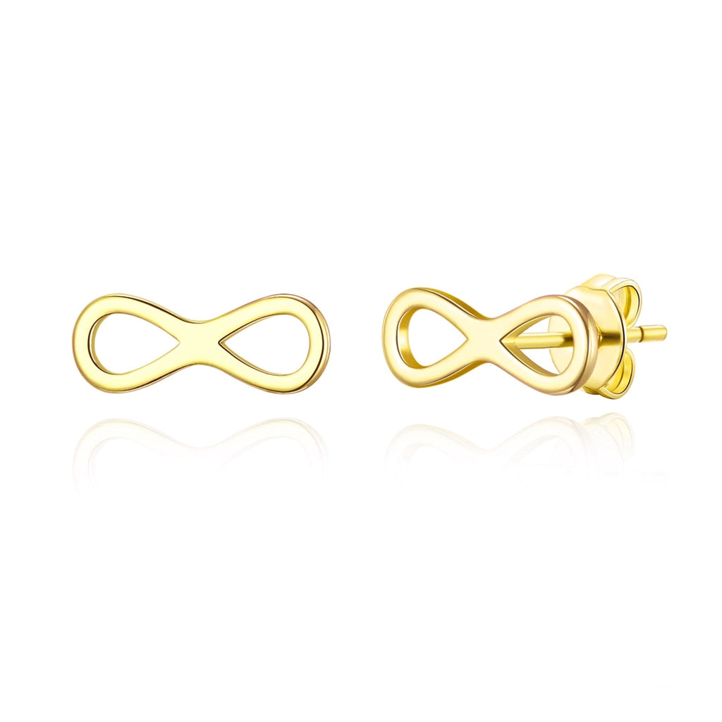 18k Gold Plated Infinity Stud Earrings