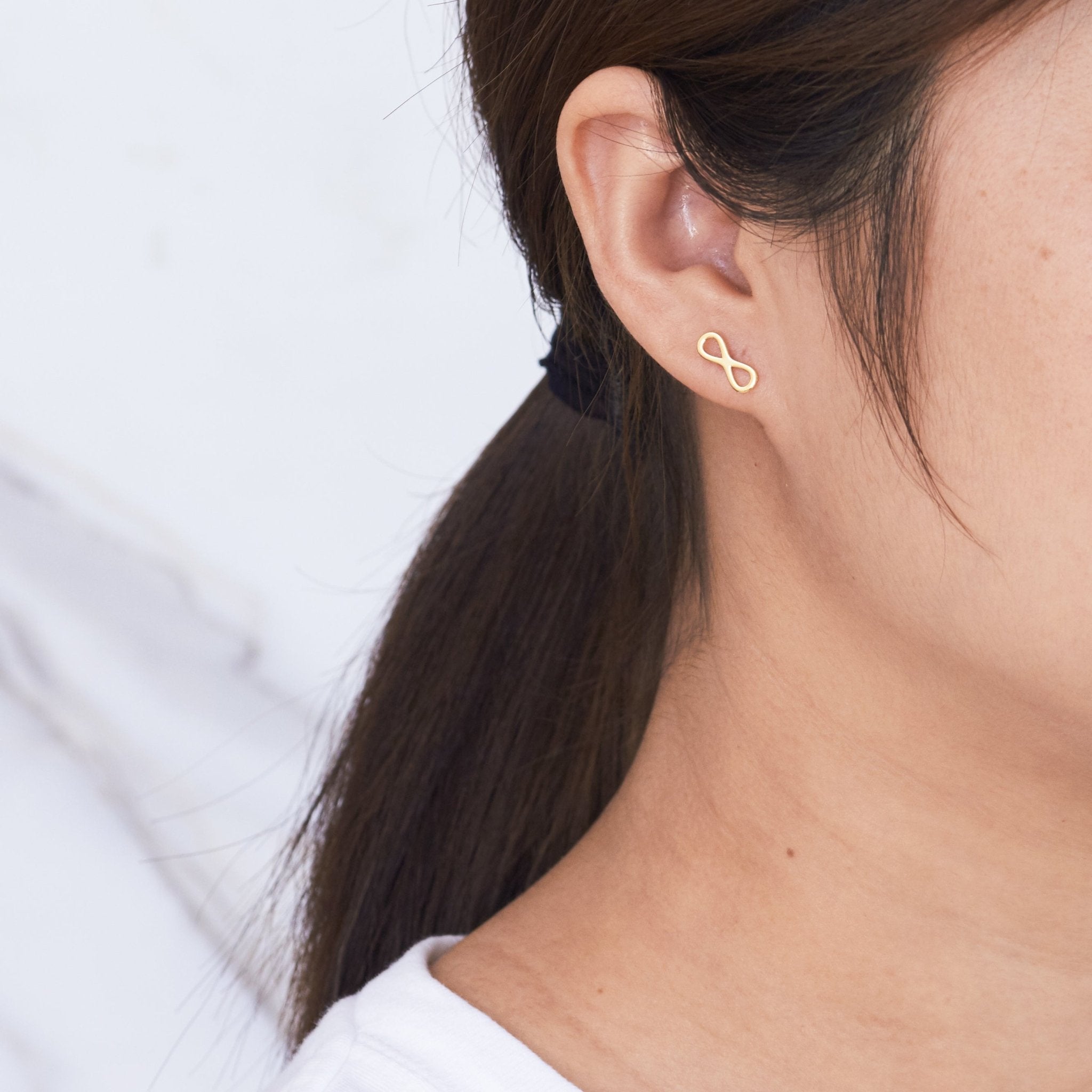 18k Gold Plated Infinity Stud Earrings