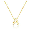 18k Gold Plated Initial Necklace Letter A Created with Zircondia® Crystals