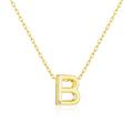 18k Gold Plated Initial Necklace Letter B Created with Zircondia® Crystals