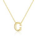 18k Gold Plated Initial Necklace Letter C Created with Zircondia® Crystals