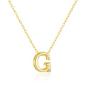 18k Gold Plated Initial Necklace Letter G Created with Zircondia® Crystals