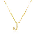 18k Gold Plated Initial Necklace Letter J Created with Zircondia® Crystals