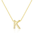18k Gold Plated Initial Necklace Letter K Created with Zircondia® Crystals