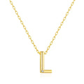 18k Gold Plated Initial Necklace Letter L Created with Zircondia® Crystals