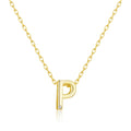 18k Gold Plated Initial Necklace Letter P Created with Zircondia® Crystals