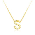 18k Gold Plated Initial Necklace Letter S Created with Zircondia® Crystals