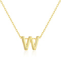 18k Gold Plated Initial Necklace Letter W Created with Zircondia® Crystals