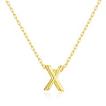 18k Gold Plated Initial Necklace Letter X Created with Zircondia® Crystals