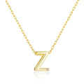 18k Gold Plated Initial Necklace Letter Z Created with Zircondia® Crystals
