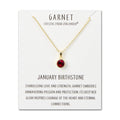 18k Gold Plated January (Garnet) Birthstone Necklace Created with Zircondia® Crystals