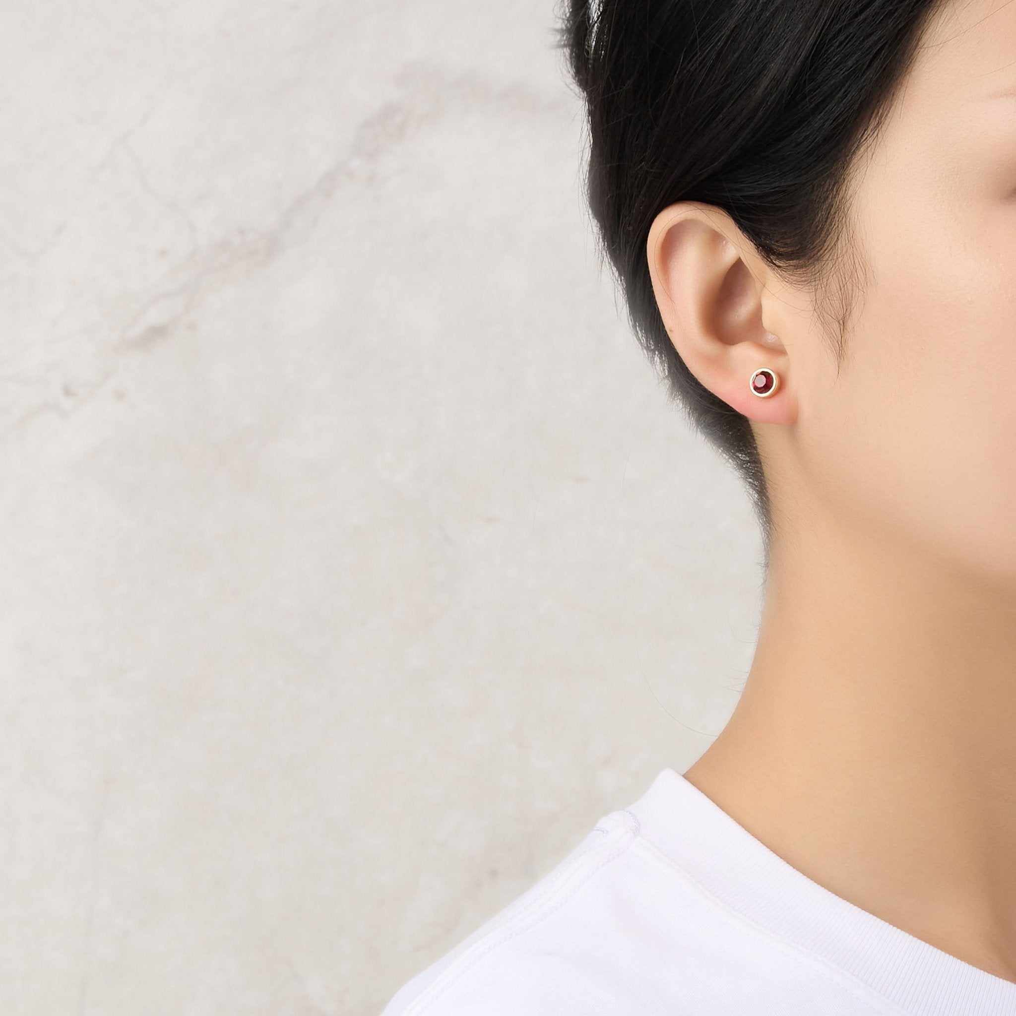 18k Gold Plated January (Garnet) Birthstone Necklace & Earrings Set Created with Zircondia® Crystals