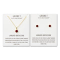 18k Gold Plated January (Garnet) Birthstone Necklace & Earrings Set Created with Zircondia® Crystals