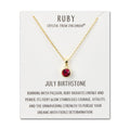18k Gold Plated July (Ruby) Birthstone Necklace Created with Zircondia® Crystals