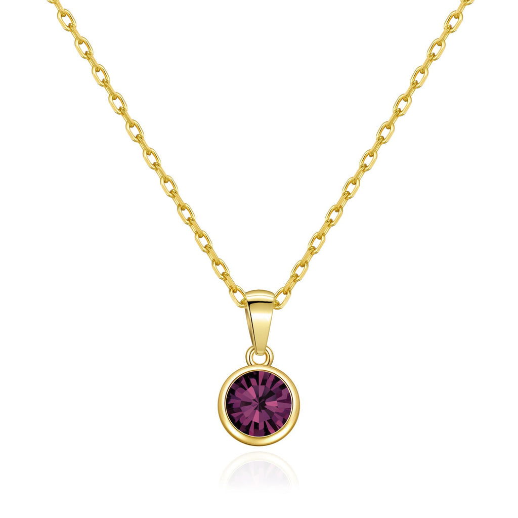 18k Gold Plated June (Alexandrite) Birthstone Necklace Created with Zircondia® Crystals