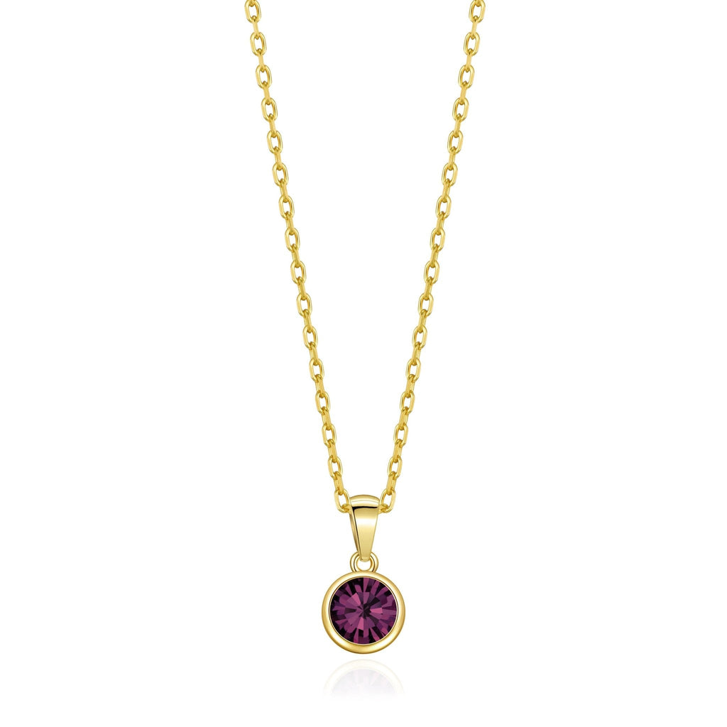 18k Gold Plated June (Alexandrite) Birthstone Necklace Created with Zircondia® Crystals