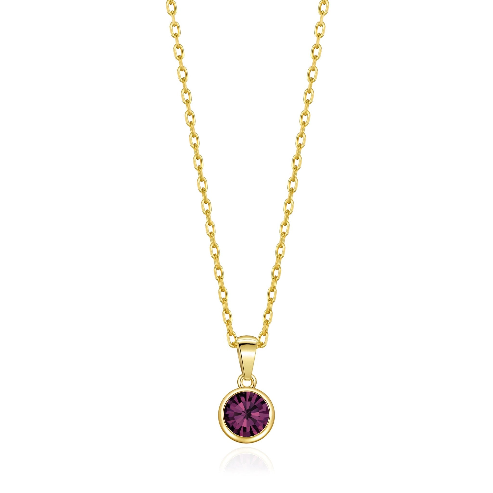 18k Gold Plated June (Alexandrite) Birthstone Necklace Created with Zircondia® Crystals