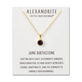 18k Gold Plated June (Alexandrite) Birthstone Necklace Created with Zircondia® Crystals