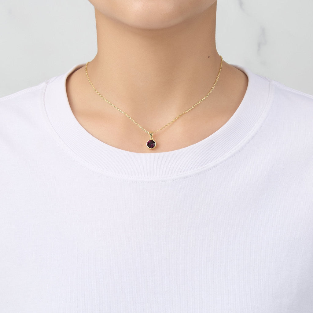 18k Gold Plated June (Alexandrite) Birthstone Necklace Created with Zircondia® Crystals