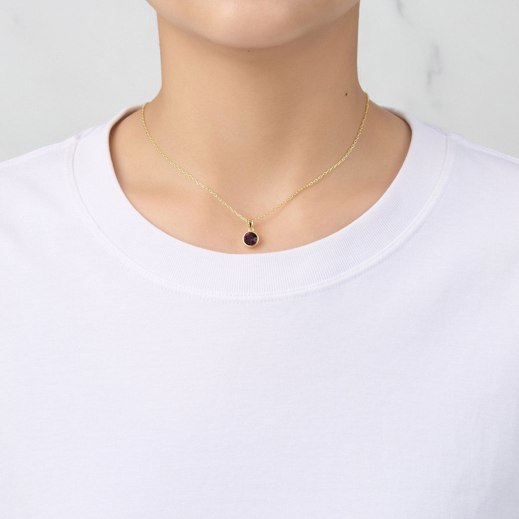 18k Gold Plated June (Alexandrite) Birthstone Necklace & Earrings Set Created with Zircondia® Crystals