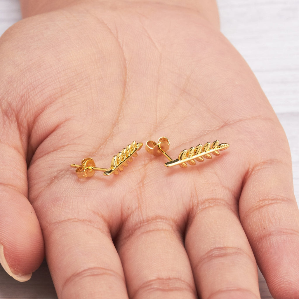 18k Gold Plated Leaf Earrings