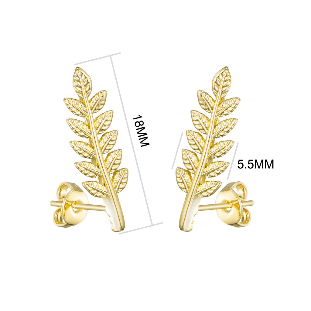 18k Gold Plated Leaf Earrings