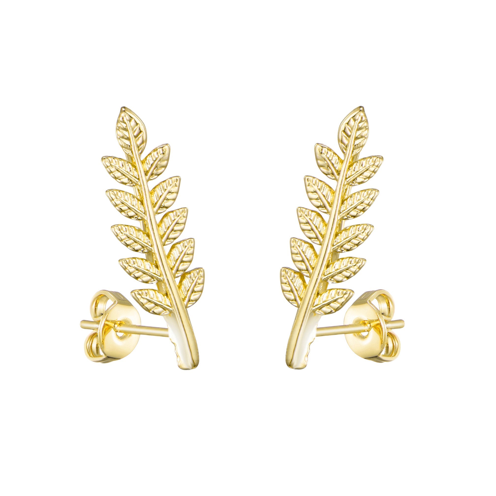 18k Gold Plated Leaf Earrings