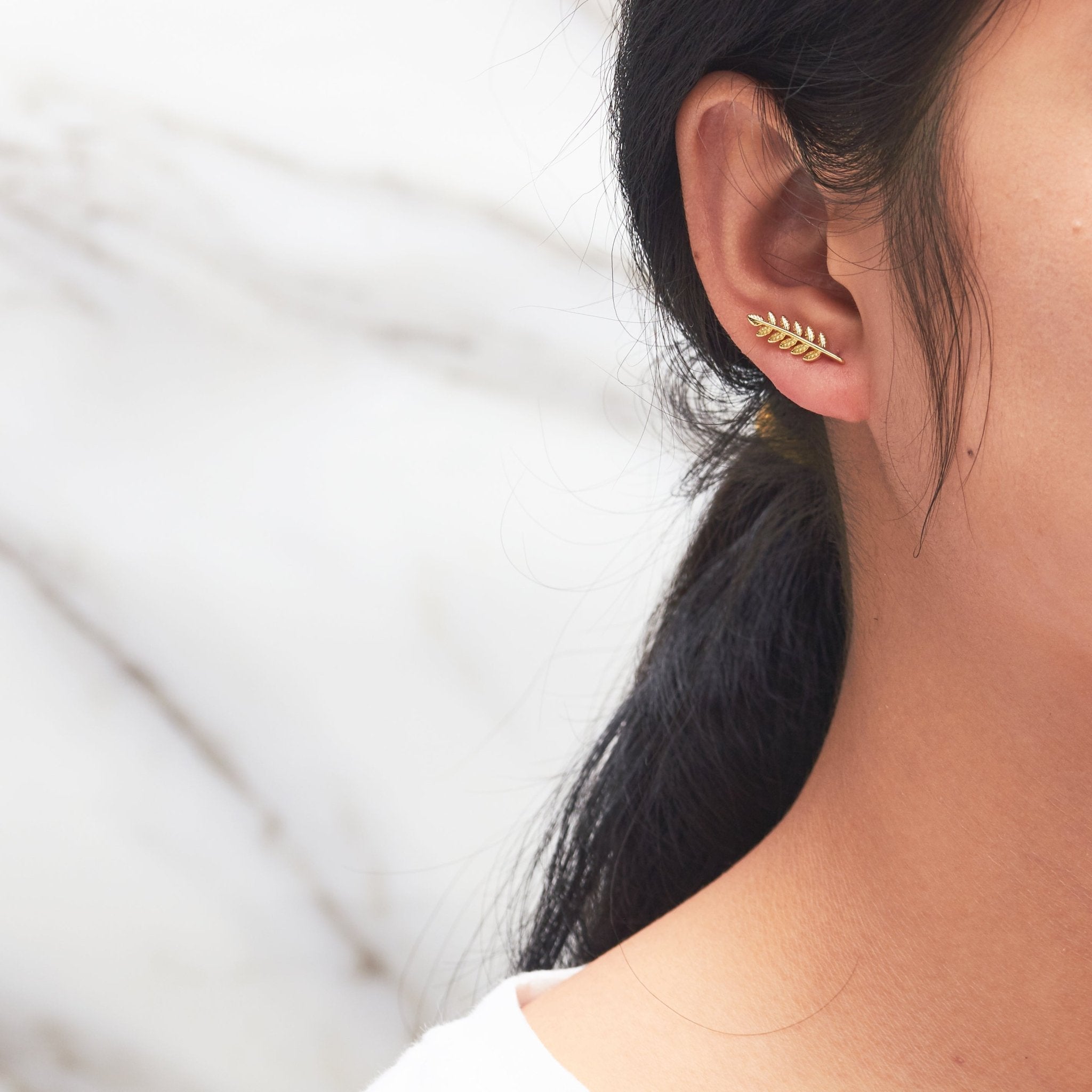 18k Gold Plated Leaf Earrings
