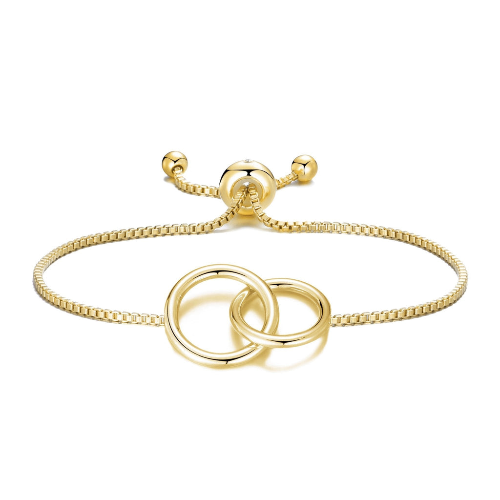 18k Gold Plated Link Friendship Slider Bracelet Created with Zircondia® Crystals