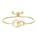 18k Gold Plated Link Friendship Slider Bracelet Created with Zircondia® Crystals