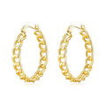 18k Gold Plated Link Hoop Earrings