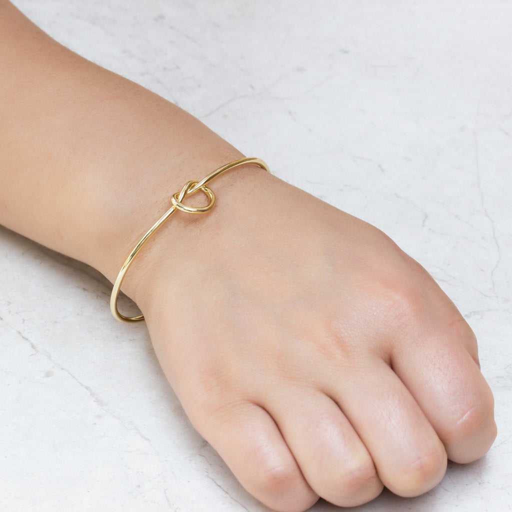 18k Gold Plated Love Knot Cuff Bangle