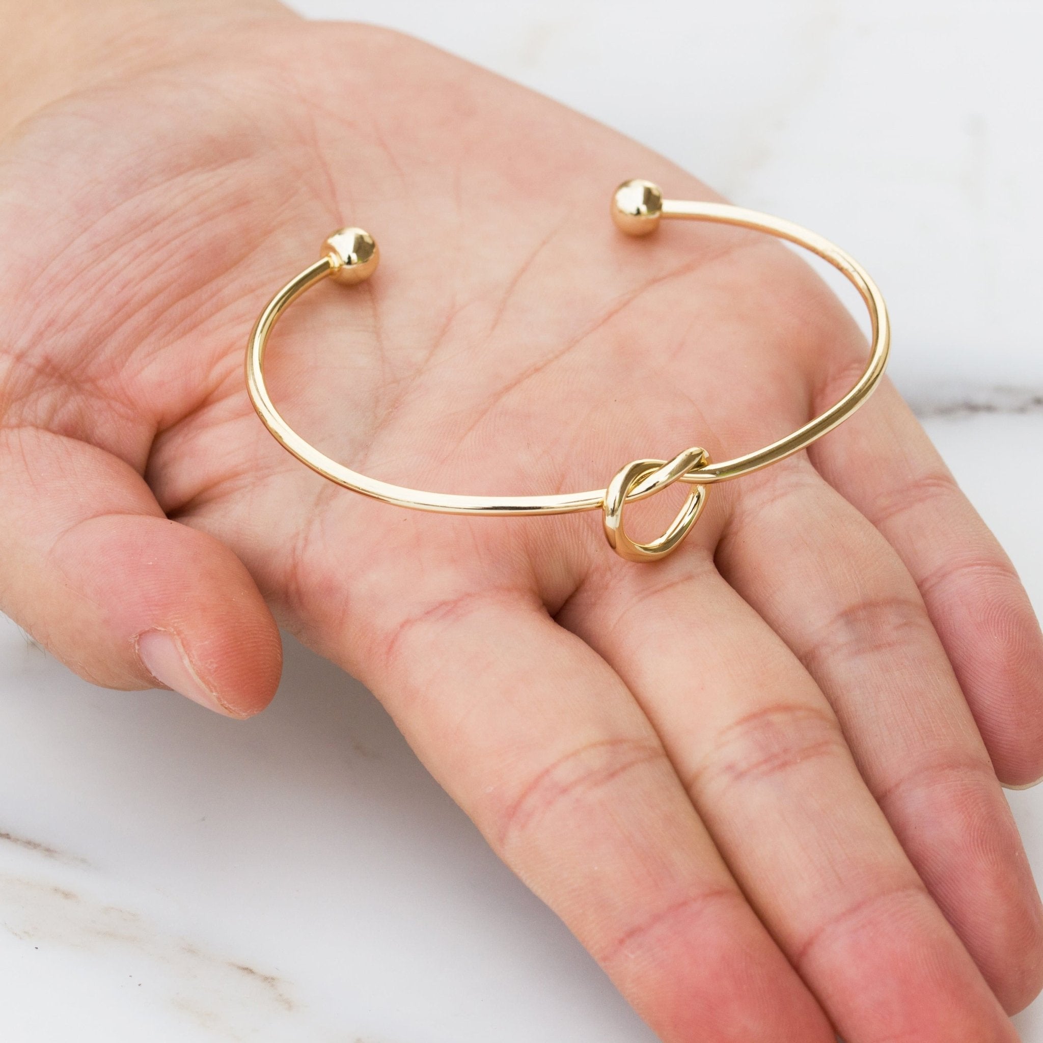 18k Gold Plated Love Knot Cuff Bangle